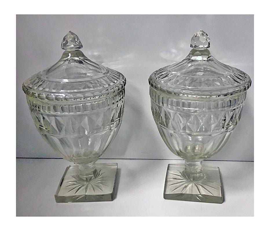 Pair of Georgian Anglo Irish Covered Urns Sweetmeats C.1800