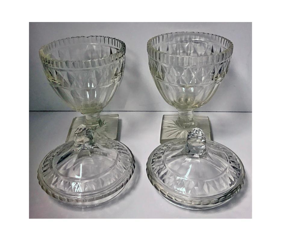 Pair of Georgian Anglo Irish Covered Urns Sweetmeats C.1800