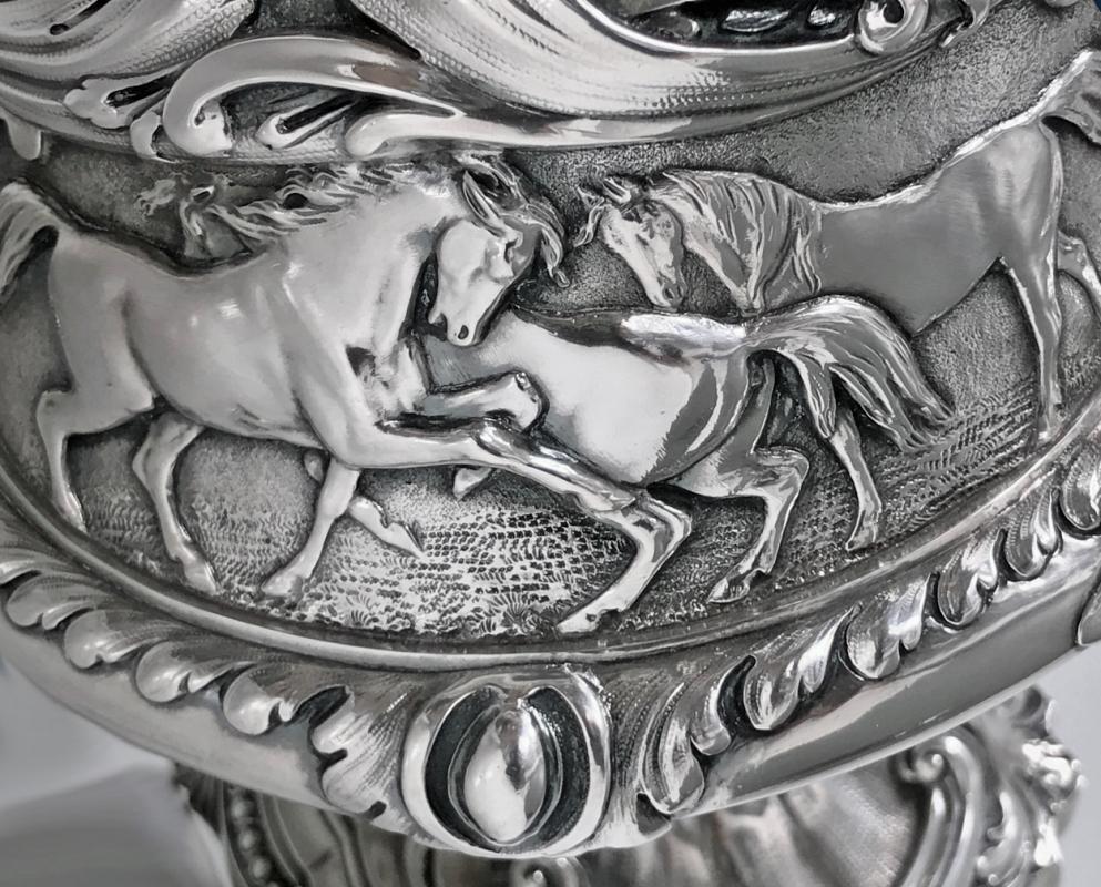 Outstanding Silver equine related Wine Ewer Jug, Edward & John Barnard, London, 1864