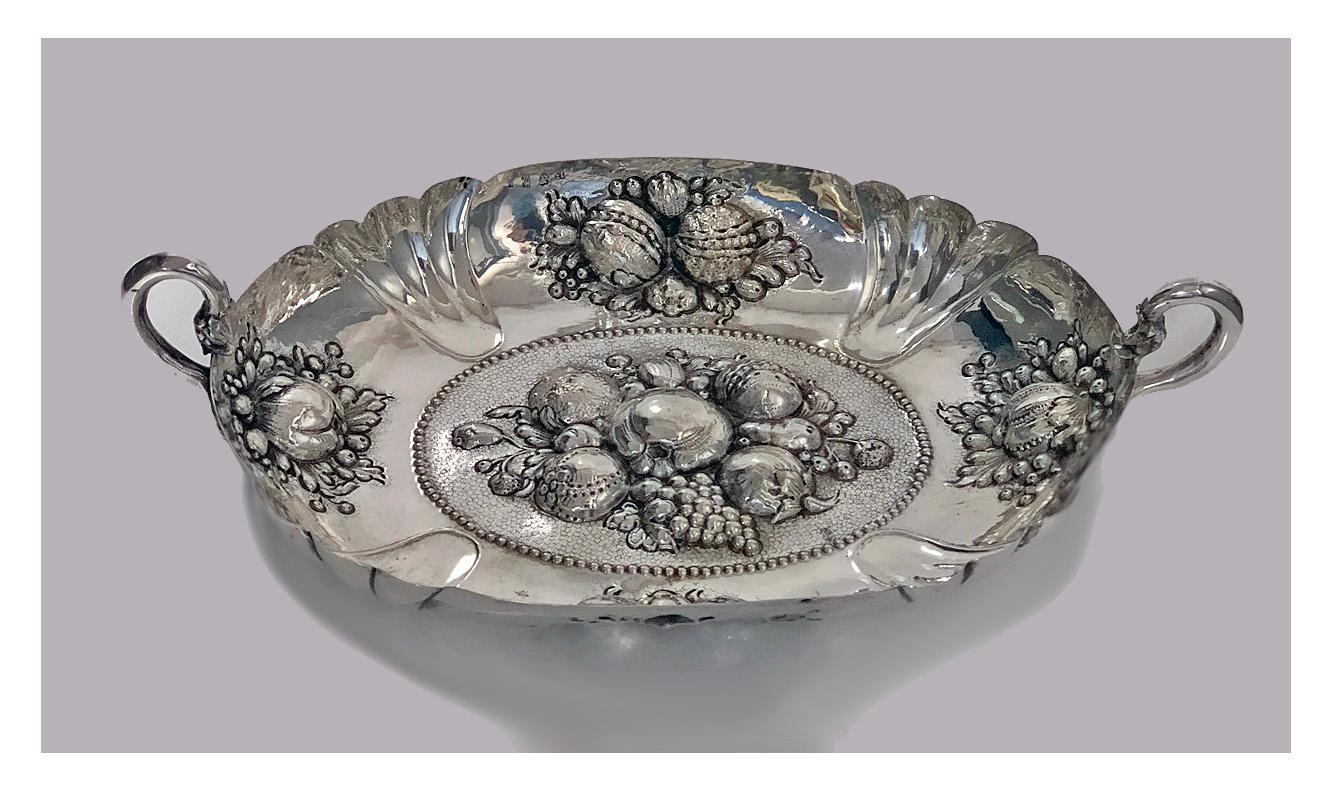 17th century style Silver Fruit Dish, Germany Neresheimer C.1880