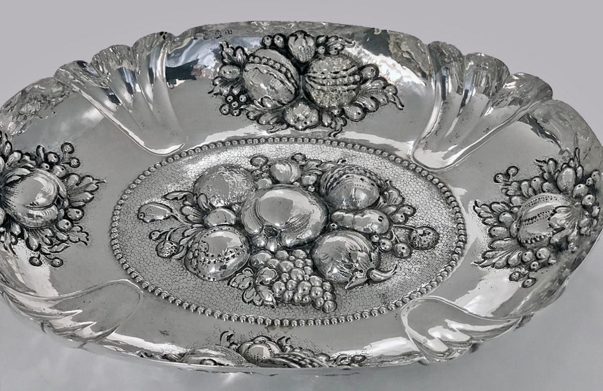 17th century style Silver Fruit Dish, Germany Neresheimer C.1880