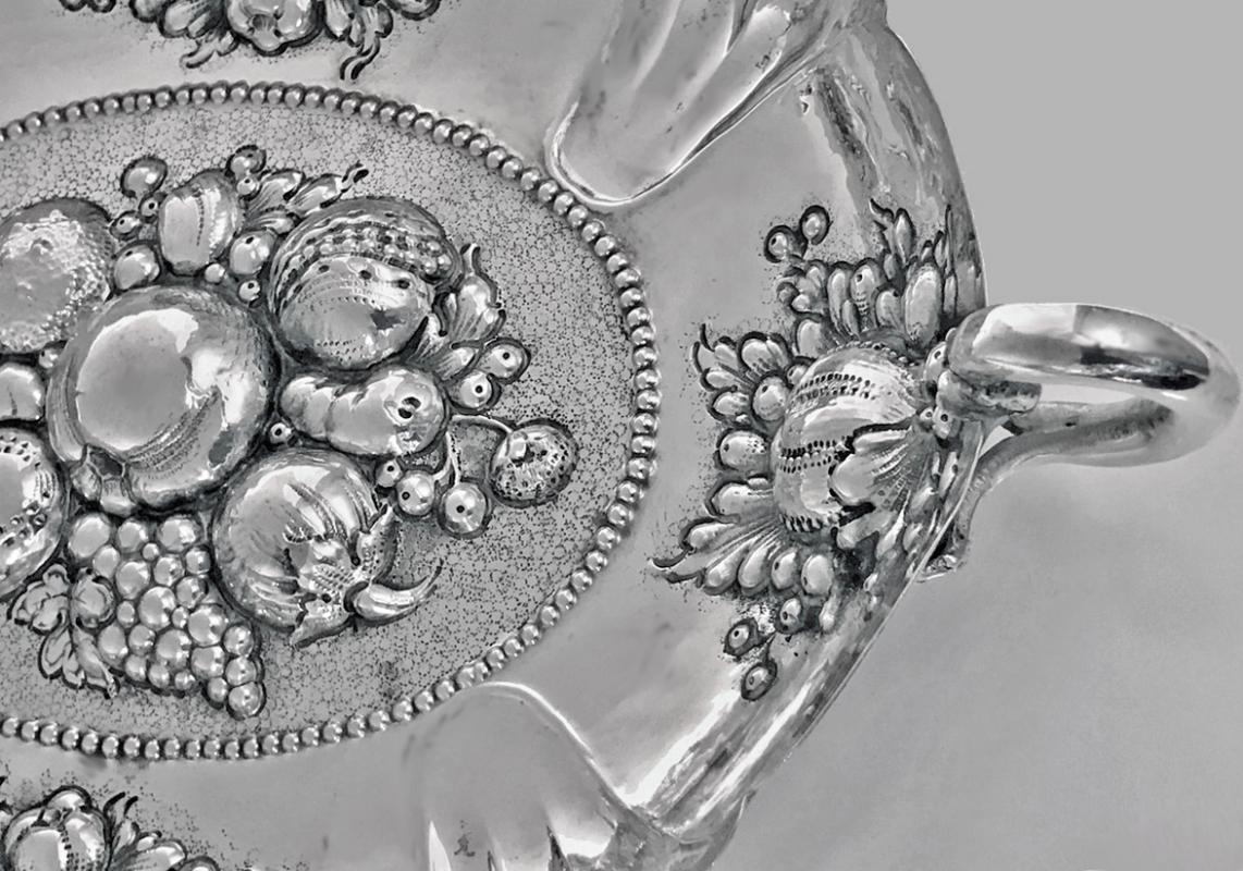 17th century style Silver Fruit Dish, Germany Neresheimer C.1880
