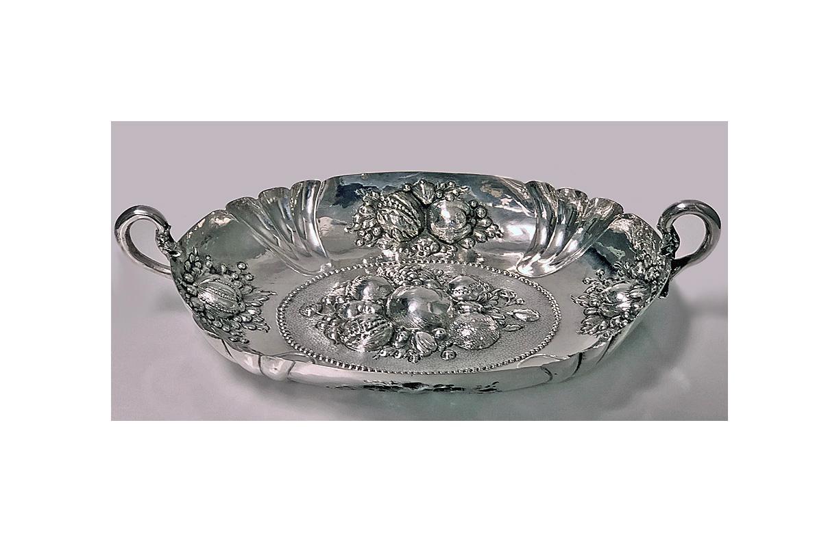 17th century style Silver Fruit Dish, Germany Neresheimer C.1880
