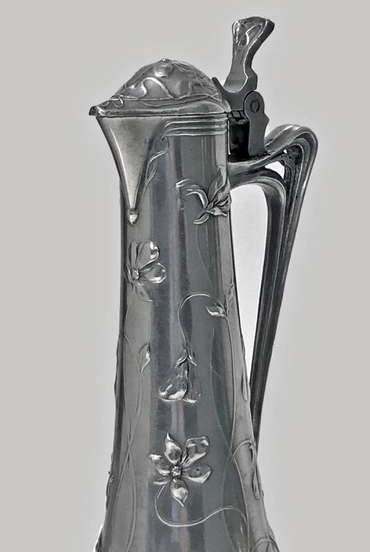 Pair of Art Nouveau Pewter Liquor Jugs, Germany C.1900