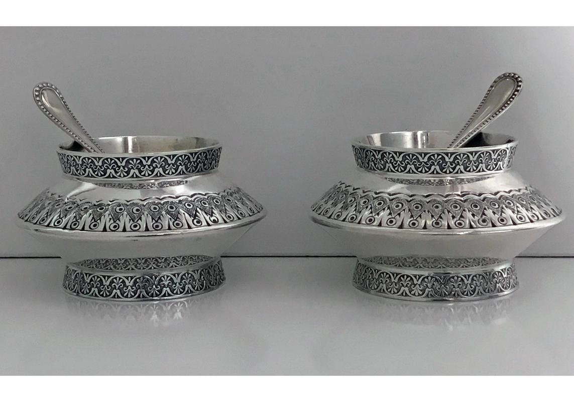 Pair of Antique Silver `Moorish’ design Salts, London 1890 Finlay & Taylor