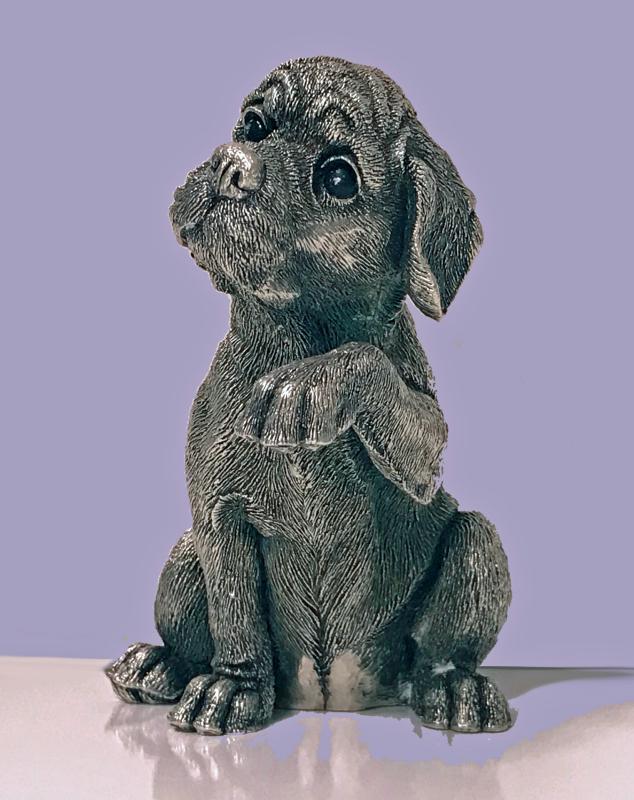 Sterling Sculpture of Spaniel Dog, C.1995