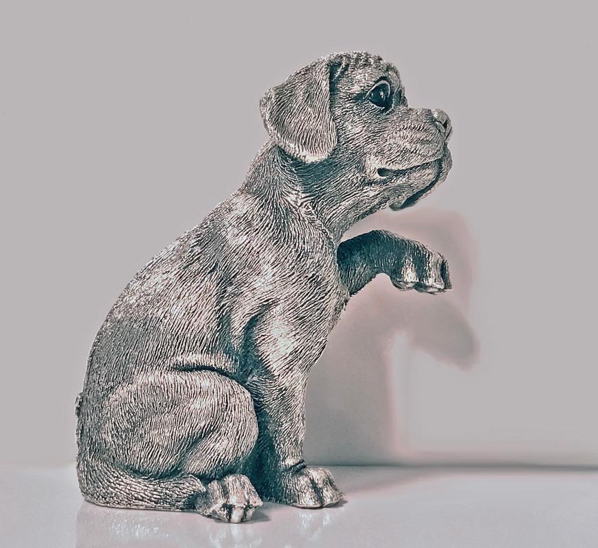 Sterling Sculpture of Spaniel Dog, C.1995