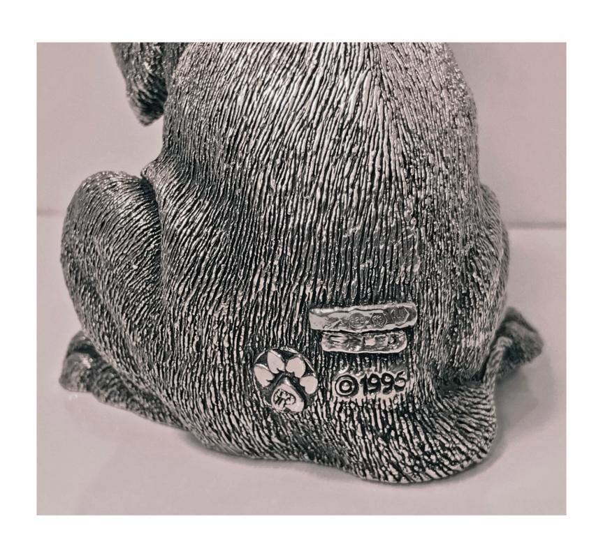 Sterling Sculpture of Spaniel Dog, C.1995