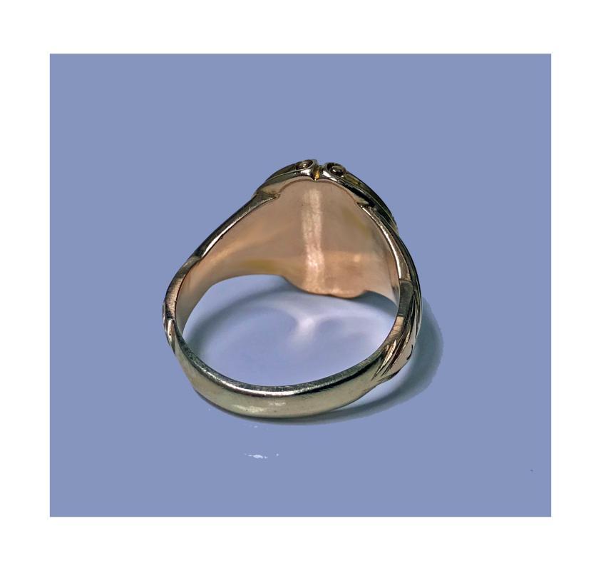 Antique 19th century 14K rose Gold carbuncle Ring, C.1880