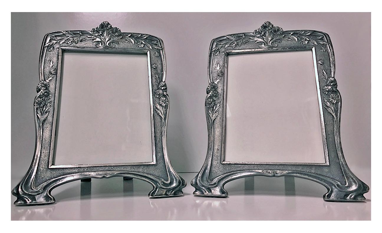 Pair Christofle Art Nouveau Pair of Photograph Frames, C.1900