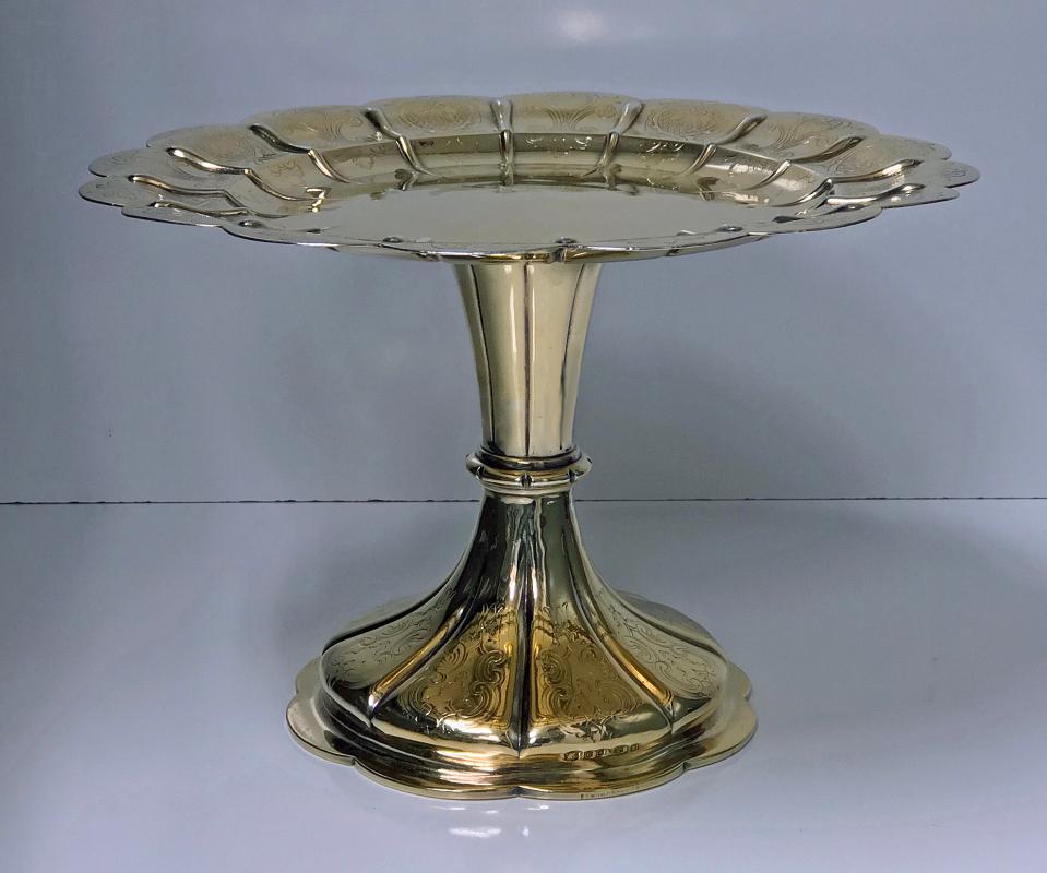 Elkington & Co Gilt and Silver Plate large Tazza, 1891
