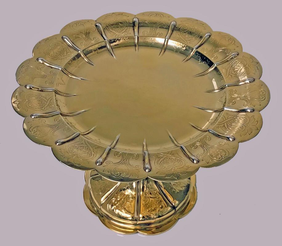 Elkington & Co Gilt and Silver Plate large Tazza, 1891