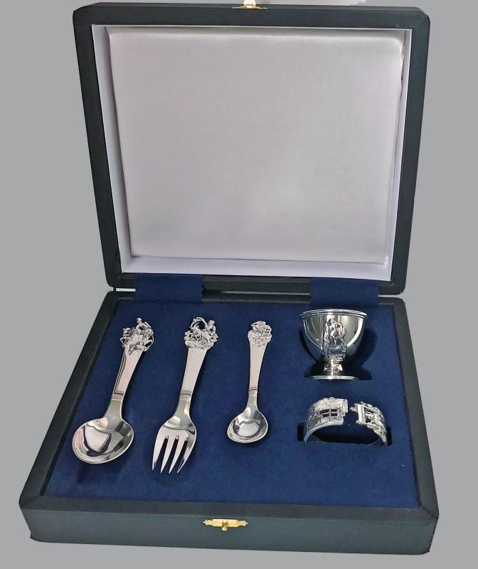 'H.C. Andersen' Danish Silver Fairy Tale Childs Set, Horsens Denmark C.1935