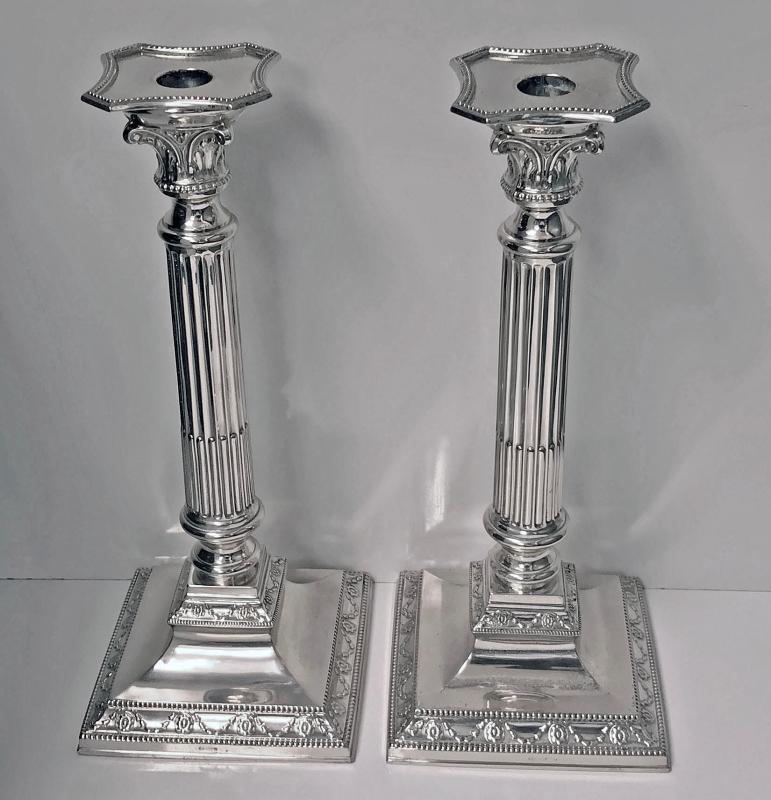 Pair Antique Silver Candlesticks, Germany, C.1900, H. Meyen & Co