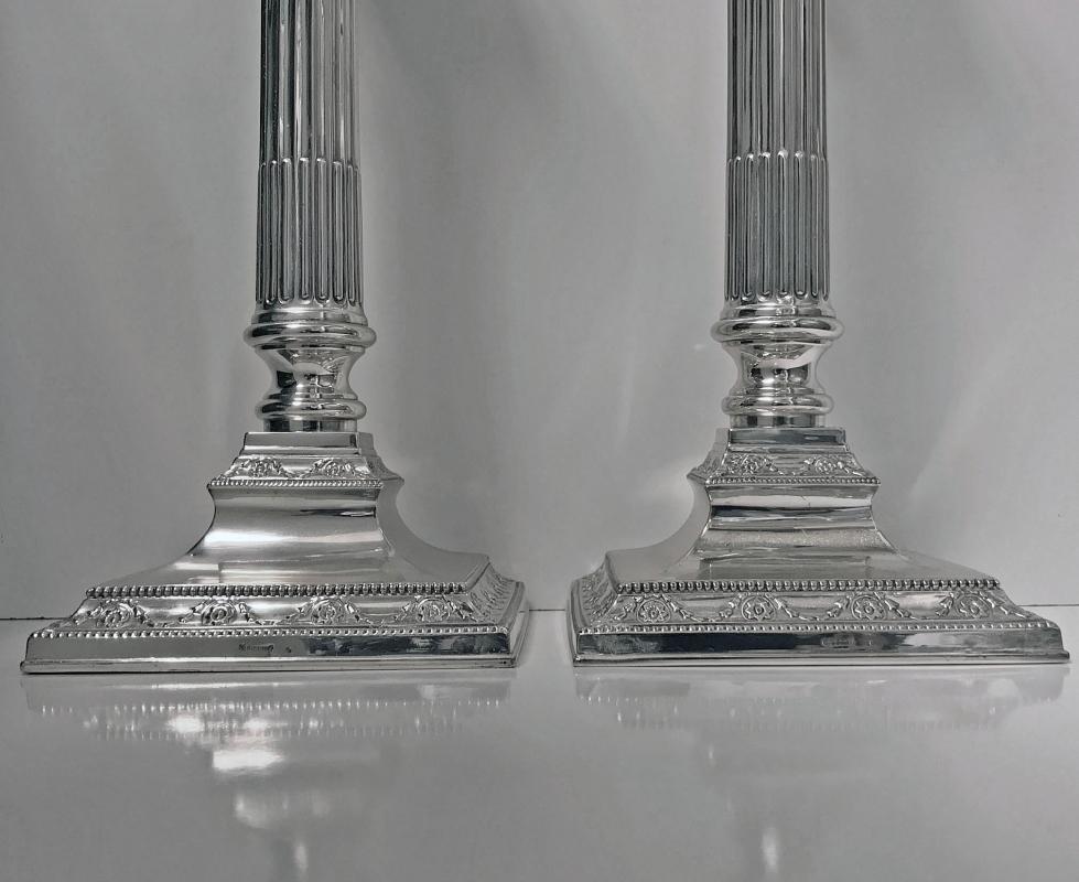 Pair Antique Silver Candlesticks, Germany, C.1900, H. Meyen & Co