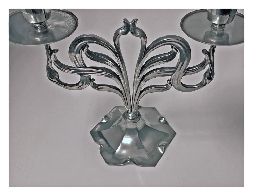 Orivit Jugendstil Secessionist Art Nouveau candelabra candlesticks, Germany C.1900
