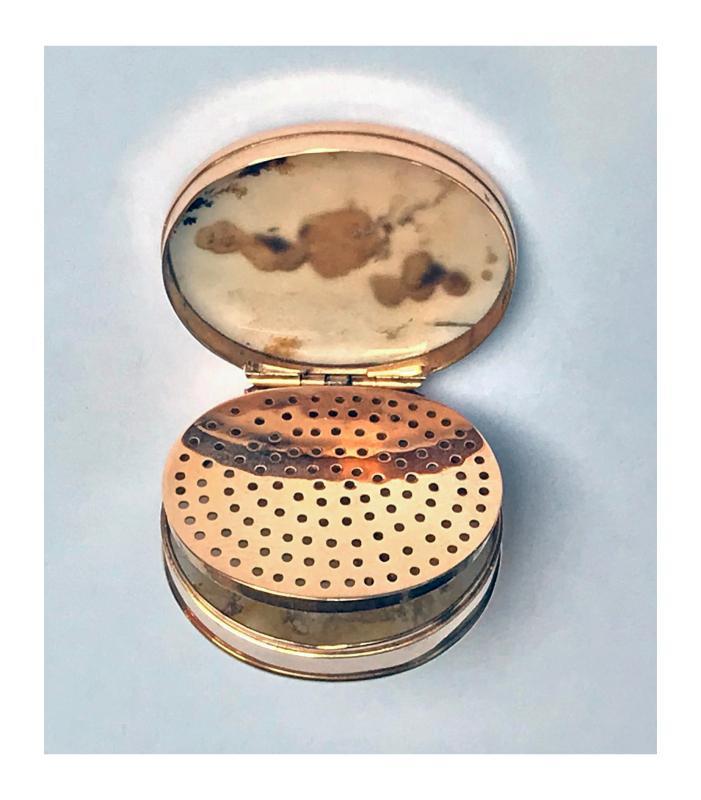 Georgian Gold and moss agate Vinaigrette, C.1800