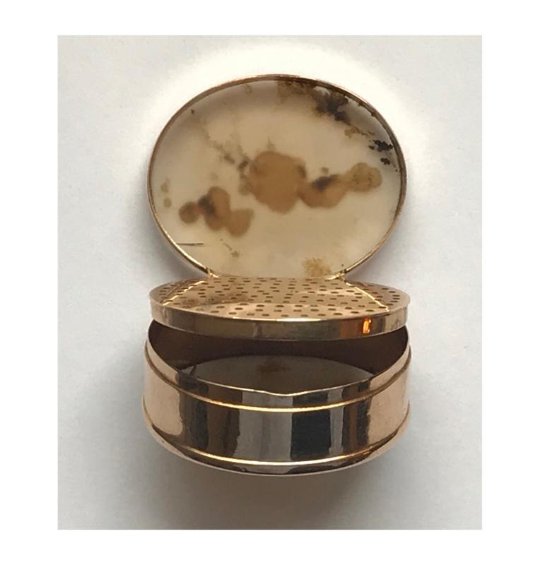 Georgian Gold and moss agate Vinaigrette, C.1800