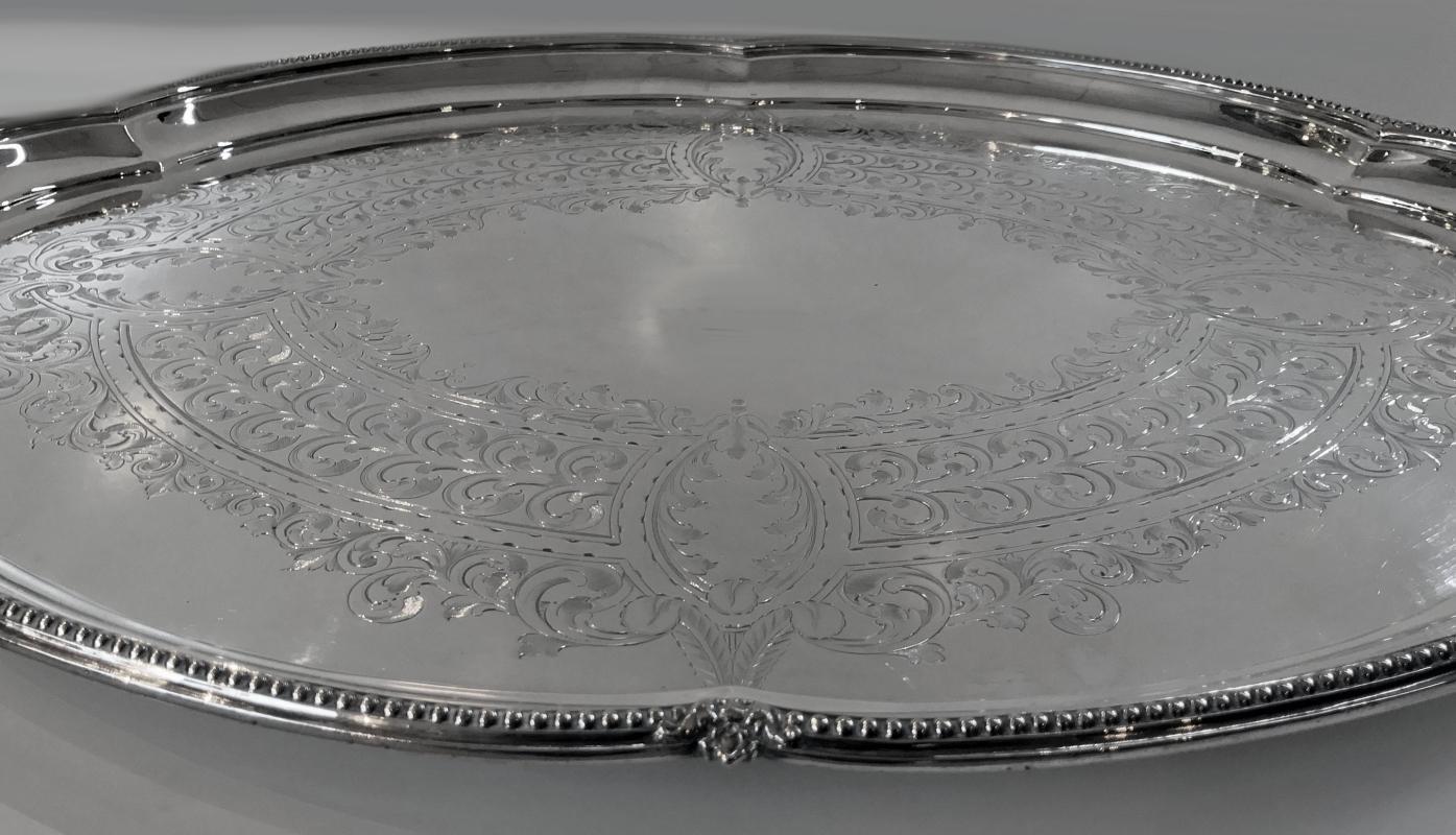Antique Silver Plate Large Tray, Walker and Hall C.1890