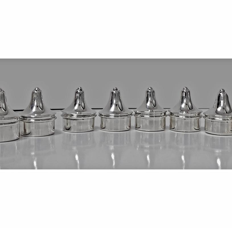 Four pairs of Carl Poul Petersen Sterling Silver Salt and Pepper Casters C.1950