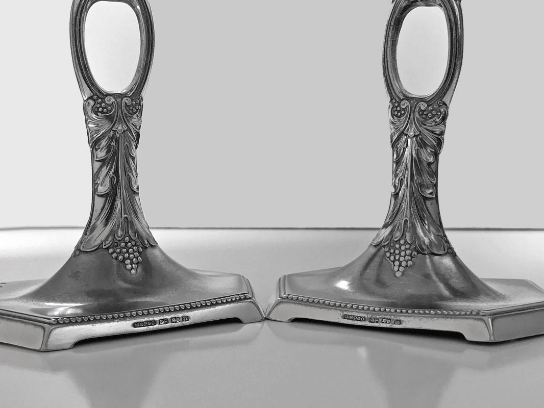WMF Art Nouveau Jugendstil Candlesticks, Germany C.1910