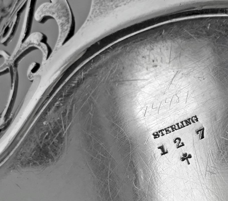 Large American Sterling Silver Basket Bowl Dish Gorham C.1897