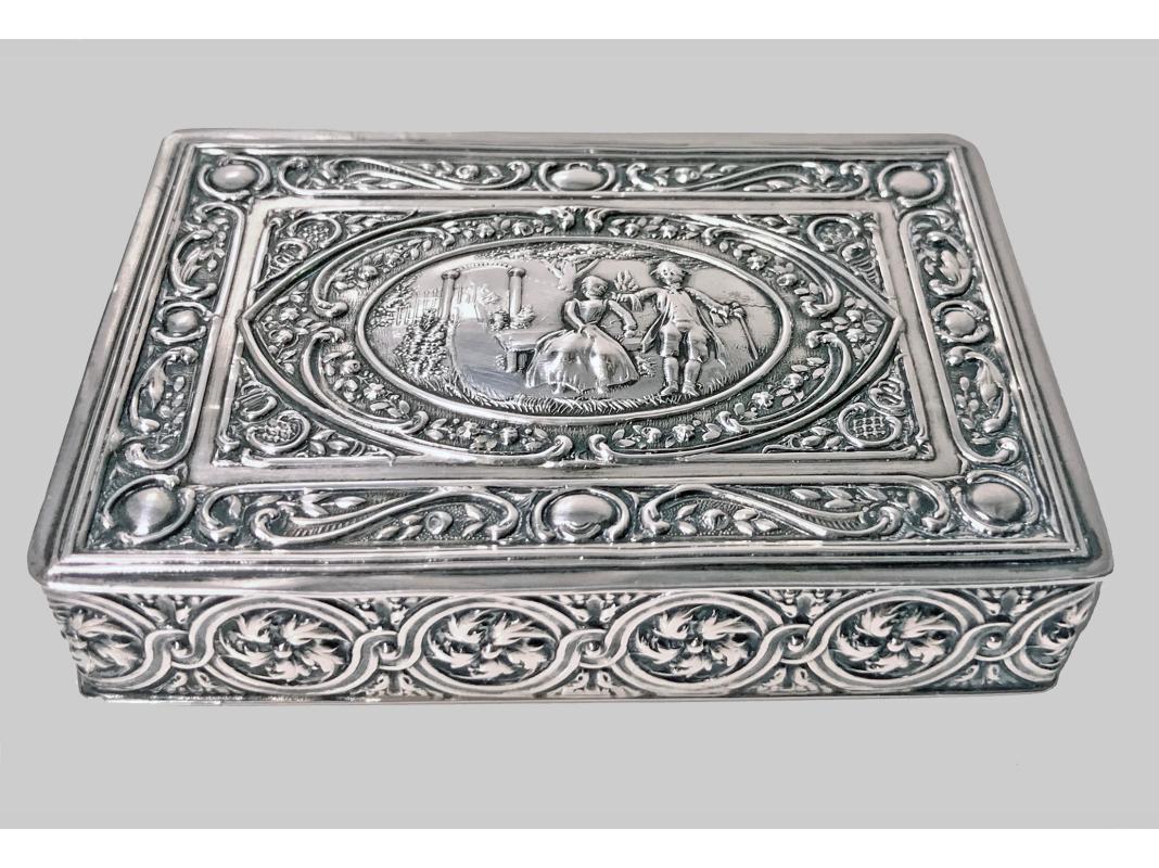 19th Century Continental Solid Silver Box Johann Siegmund Kurz