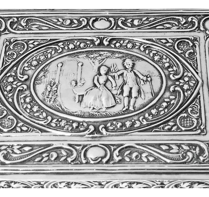 19th Century Continental Solid Silver Box Johann Siegmund Kurz