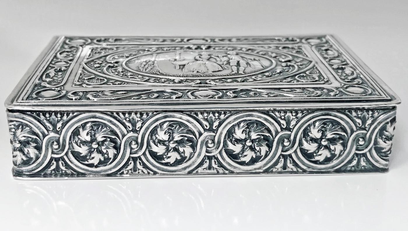 19th Century Continental Solid Silver Box Johann Siegmund Kurz