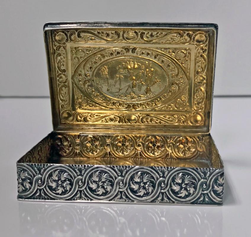 19th Century Continental Solid Silver Box Johann Siegmund Kurz