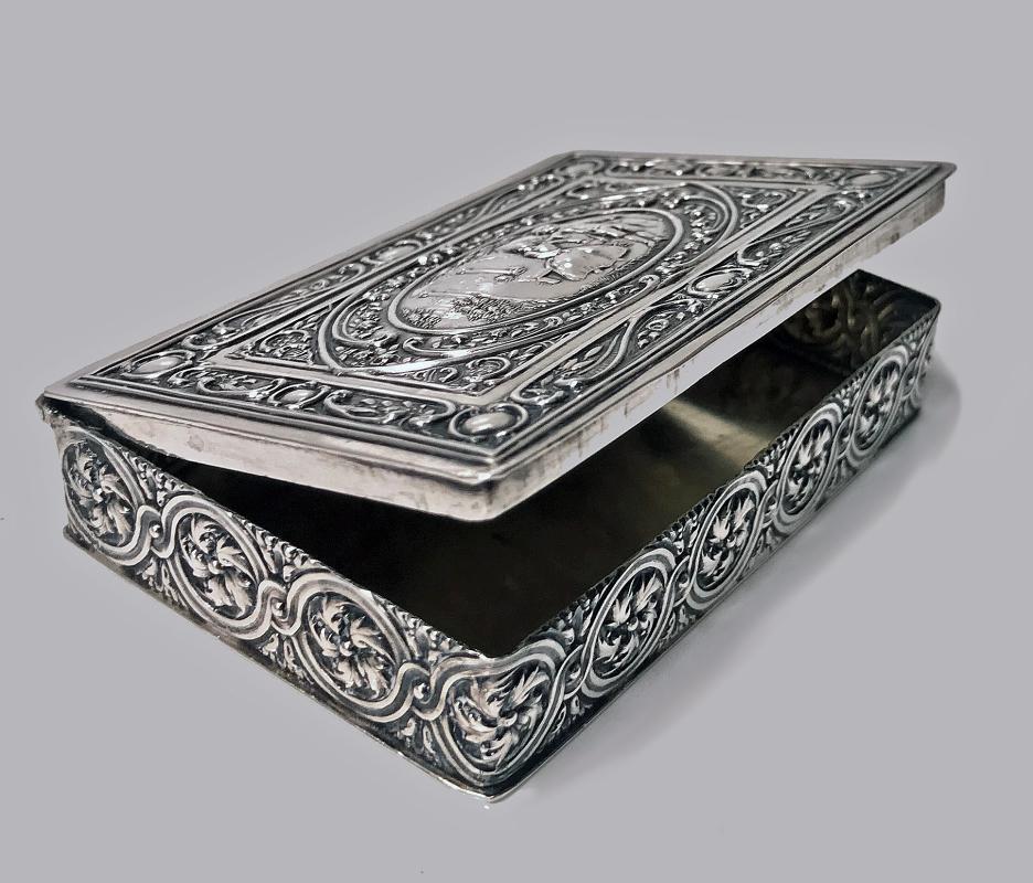 19th Century Continental Solid Silver Box Johann Siegmund Kurz