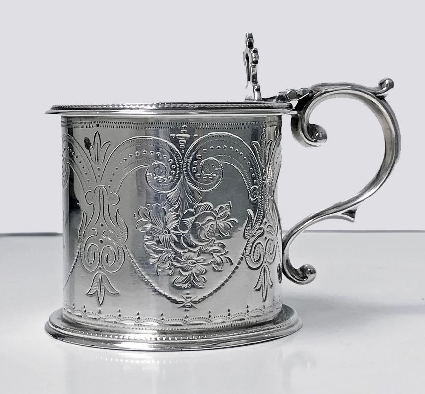 Antique Silver large Mustard Pot, 1866, Martin Hall & Co.