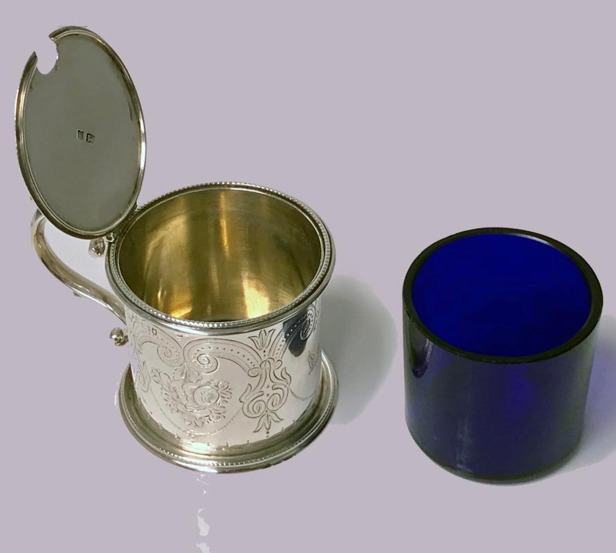 Antique Silver large Mustard Pot, 1866, Martin Hall & Co.