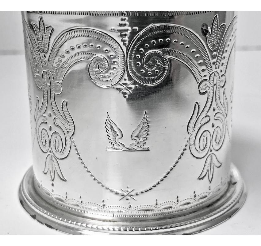 Antique Silver large Mustard Pot, 1866, Martin Hall & Co.