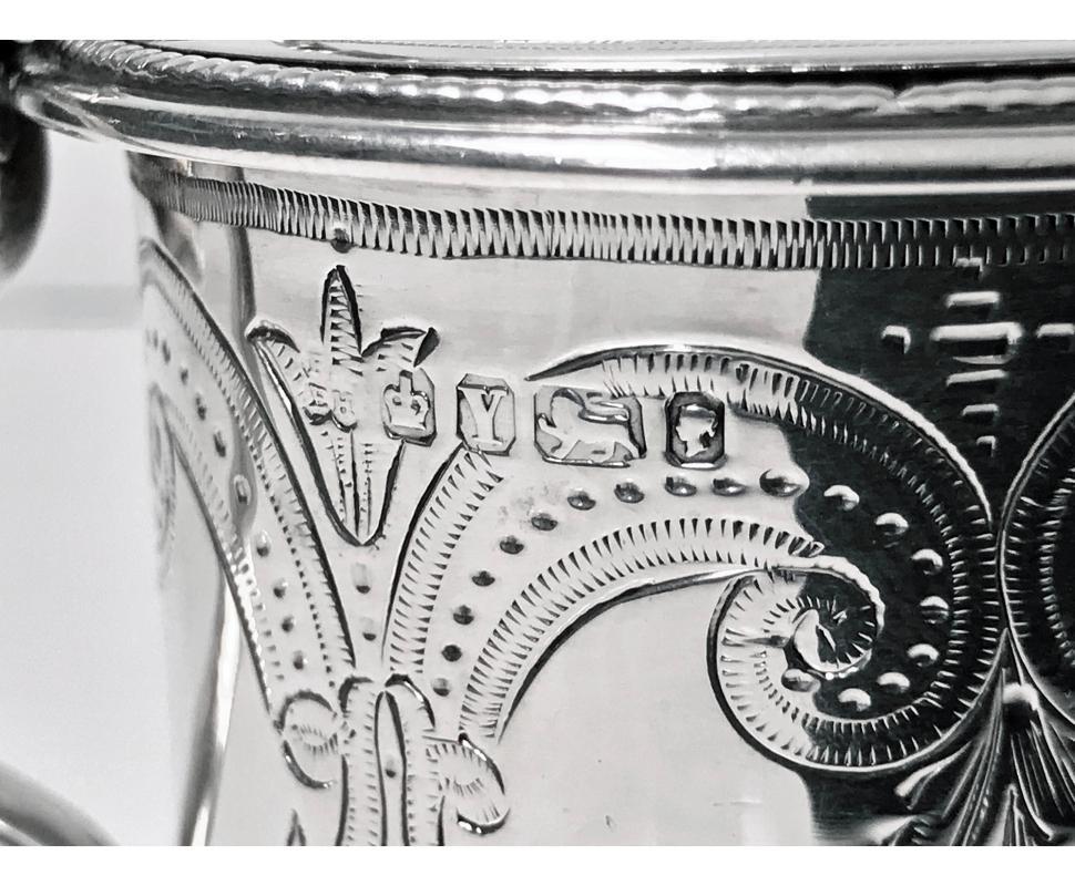Antique Silver large Mustard Pot, 1866, Martin Hall & Co.