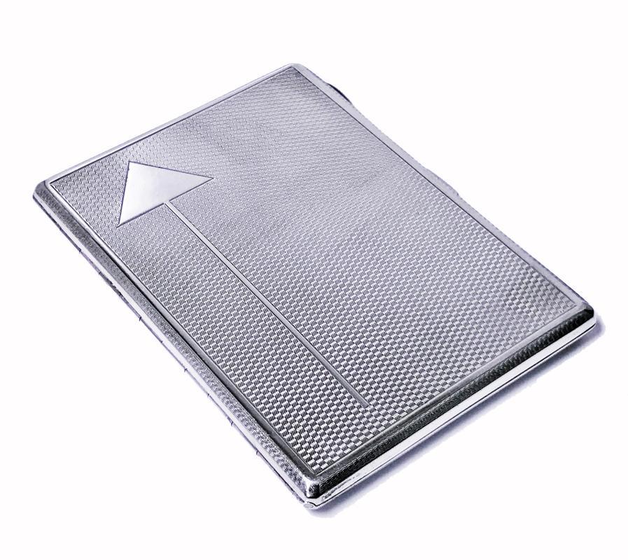Art Deco Sterling Silver Cigarette Case Box Birmingham 1930 Frederick Field