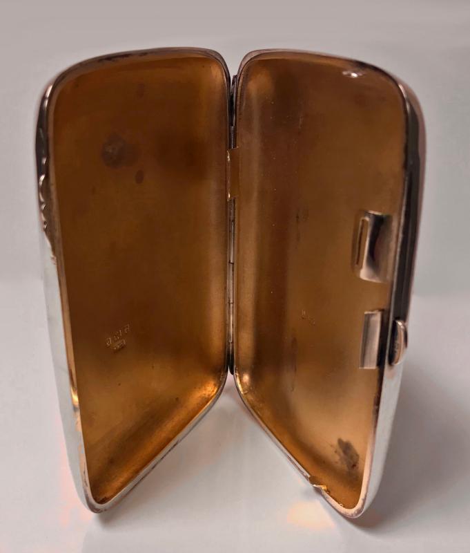 Antique Sterling Silver Cigarette Cigar Case Birmingham 1901 Samuel Levi