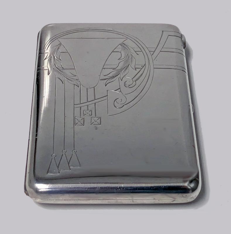 Russian Silver cigarette case, 1908-1926, Feodosii Ivanovich Pekin, Moscow