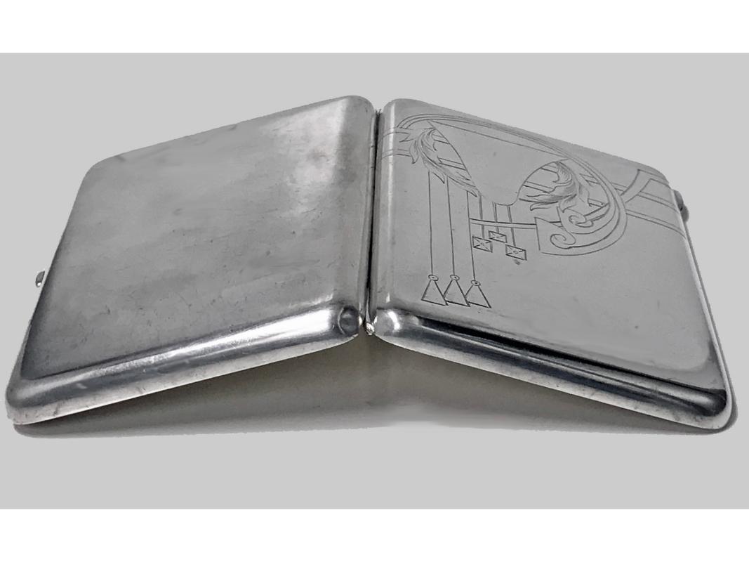 Russian Silver cigarette case, 1908-1926, Feodosii Ivanovich Pekin, Moscow