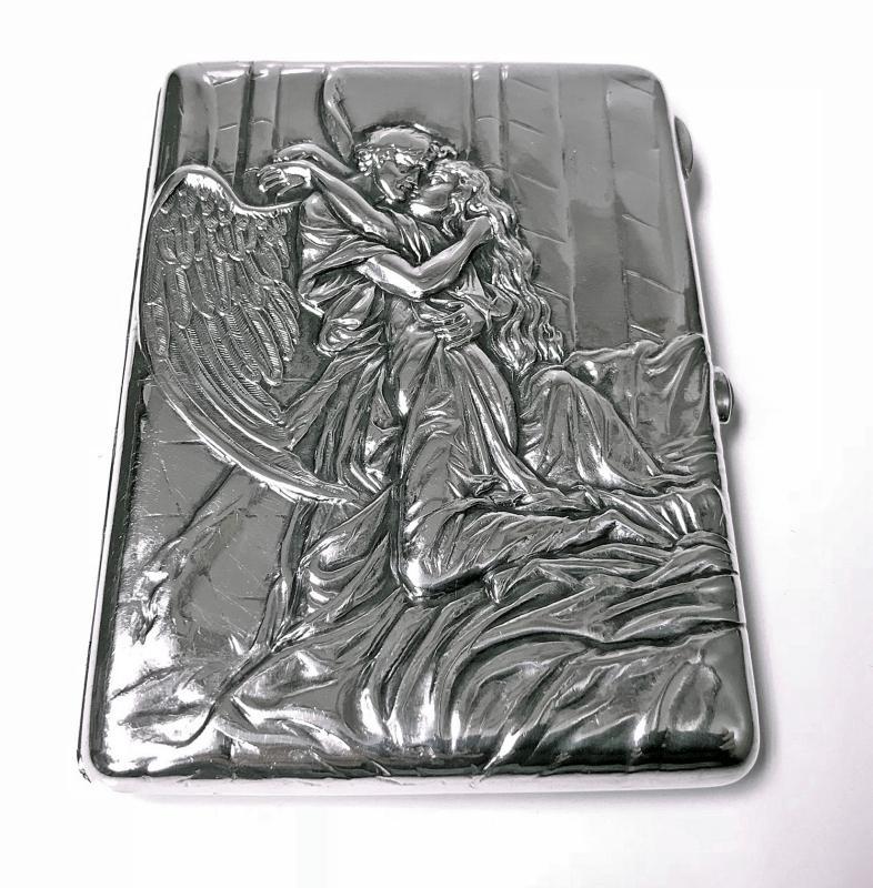 Russian Silver Cigarette Case Box, Konstantin Skvortsov, Moscow 1887-1908
