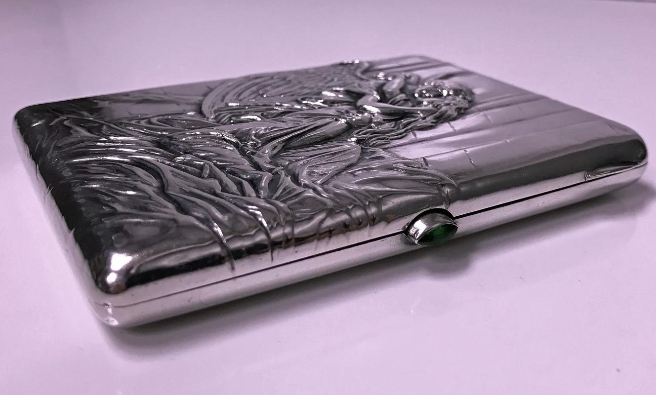 Russian Silver Cigarette Case Box, Konstantin Skvortsov, Moscow 1887-1908