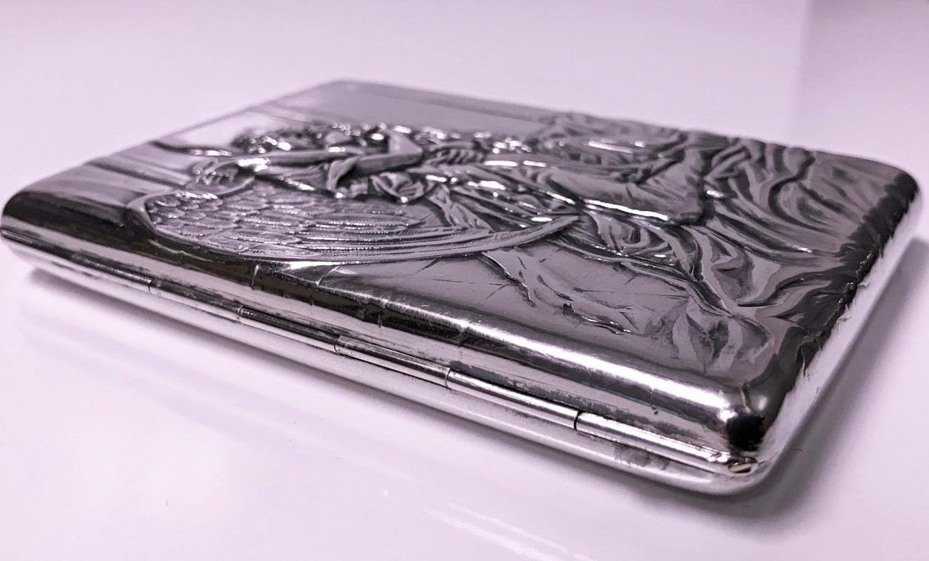 Russian Silver Cigarette Case Box, Konstantin Skvortsov, Moscow 1887-1908