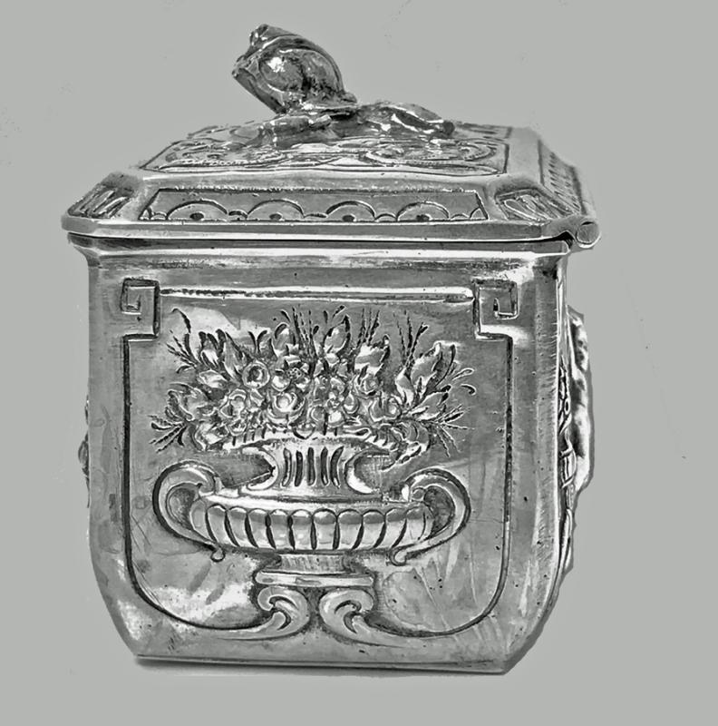 Antique Silver small casket Box, Germany C.1900.