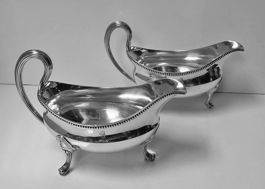 Georgian Silver Sauceboats, London 1793, John Wakelin and Robert Garrard