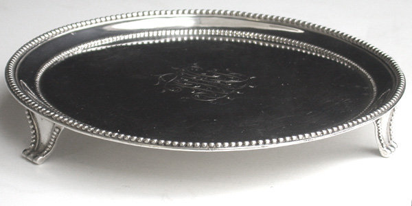 Georgian Silver Salver, London 1785 by Elizabeth Jones