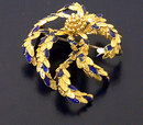 18K Gold and blue enamel Brooch