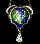 Charles Horner Arts and Crafts Enamel Pendant Necklace.