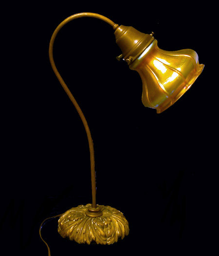 Quezal Glass Desk Lamp, C.1910