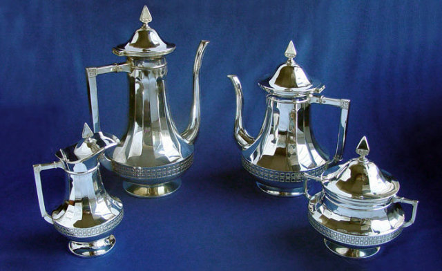 WMF Jugendstil Secessionist Art Deco Tea & Coffee Service Germany C.1920