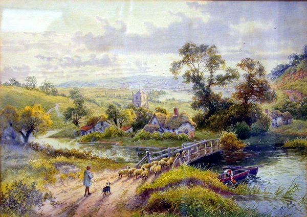 A D Bell R.B.A., landscape, `In Sussex' signed 'A. D. Bell' and dated 1926, watercolour, 26 x 36 cm. Gilded frame.